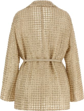 Brunello Cucinelli Womens Beige Silk Blazer Clothing