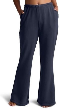 Beyond Yoga Fade Out Flare Leg Sweatpants in Washed After Dark Navy at Nordstrom, Size X-Small