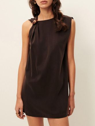 Sessun Mouwloze korte jurk met broche met broche, NAMI