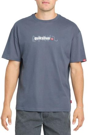 Quiksilver Young Guns Module Oversize Cotton T-Shirt in Vintage Indigo at Nordstrom, Size Xx-Large