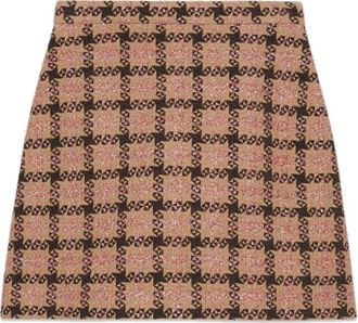 Gucci (WMNS) Gucci Lam check tweed mini skirt Pink Brown 677554-ZAHD6-5150