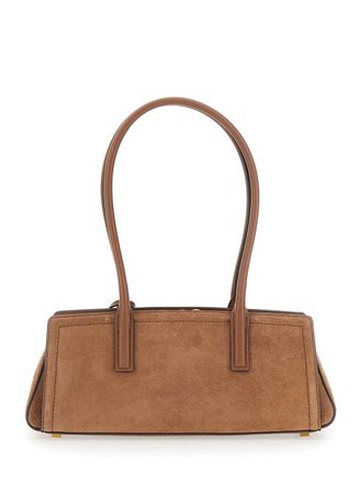 Michael Michael Kors Womens Shoulder Bag Laila Brown Suede Cowhide Leather