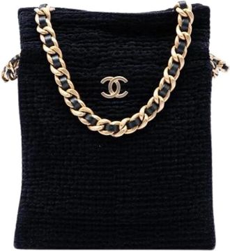 Chanel Pre-owned Tweed Tote Bag - Dames - Vintage Schoudertas - Zwart - ONE Size - Tweed - Vintage