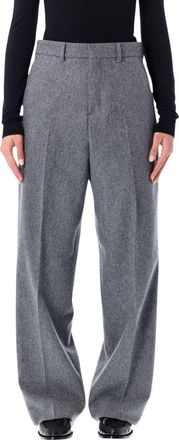 Ami Wide-Leg Wool Flannel Trousers