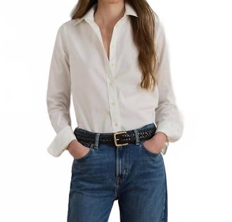Ralph Lauren Classic Fit East Care Cotton Button Down Shirt In White