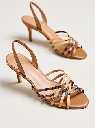 Maeve Colorblock Cross-Strap Heels