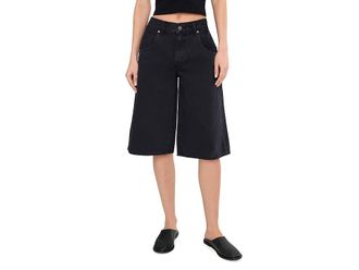 Levi's Super Baggy Jort Womens Shorts Chipped Black Oyster : 28, Cotton/Denim