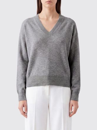 Brunello Cucinelli Maglia con scollo a V in puro cashmere con bordi a costine