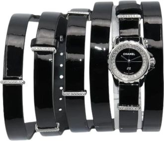 Chanel Pre-owned polshorloge - Dames - Vintage Horloges - Zwart - ONE Size - Leer - Vintage