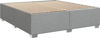 vidaXL Cama Sin Colch&oacute;n Tela Gris Claro 200x200 Cm Vidaxl