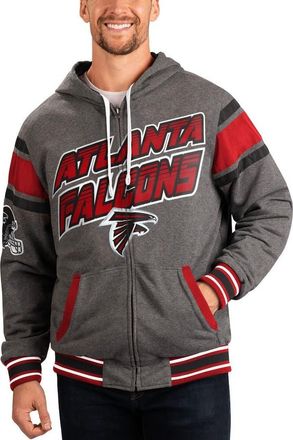G-III Sports by Carl Banks Mens G-III Sports by Carl Banks Gray/Red Atlanta Falcons Extreme Full Back Reversible Hoodie Full-Zip Jacket at Nordstrom, Size Large