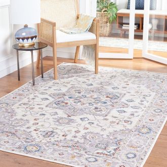 Safavieh Olympia Machine Made Area rug, Grey / Ivory Traditional Style Easy Care