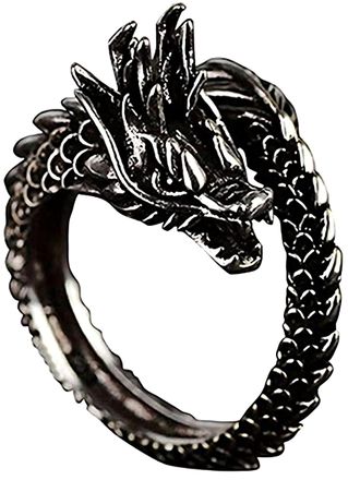 Generic Black Adjustable Dragon Ring Men Women Jewelry Opening Rings Attractive Design