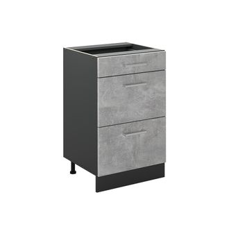 Vicco Mueble Bajo De Cocina R-line, Hormig&oacute;n/antracita, 50 Cm Sin Encimera, Vicco