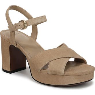 Vince Ericka Ankle Strap Platform Sandal in Tuscan Sand at Nordstrom, Size 6.5