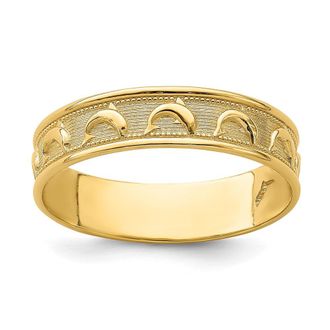 Diamond2Deal 14k Yellow Gold Gold Polished and Textured Dolphin Engraved Thumb Ring