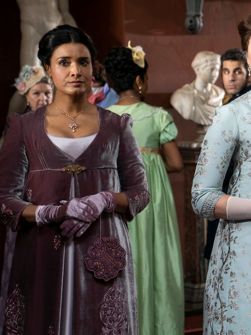 Shelley Conn as Mary Sharma, Ruth Gemmell as Lady Violet Bridgerton, Adjoa Andoh as Lady Danbury
