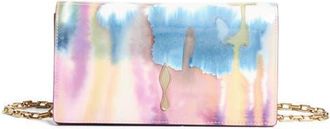 Christian Louboutin Bettina Tie Dye Patent Leather Clutch in M023 Multi/Gold at Nordstrom