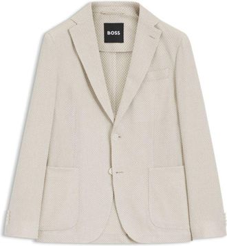 BOSS Patterned slim-fit jacket in a cotton blend