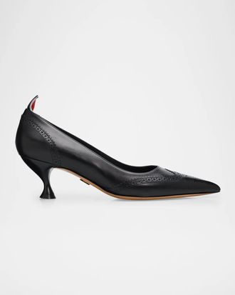 Thom Browne 50mm Wingtip Leather Pumps