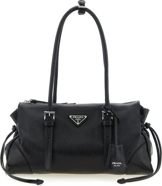Prada Black Logo Large Shoulder Bag