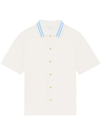 Dr&ocirc;le de Monsieur Short-Sleeved Beige Shirt with Monogram Pattern