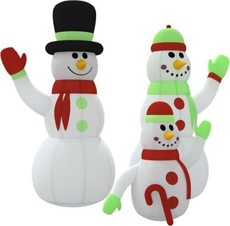 vidaXL Familia De Mu&ntilde;ecos De Nieve Inflables Con Luces Led De 500 Cm Vidaxl