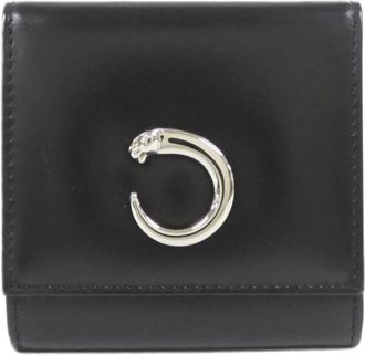 Cartier Black Leather Coin Purse/Coin Case (Pre-Owned)
