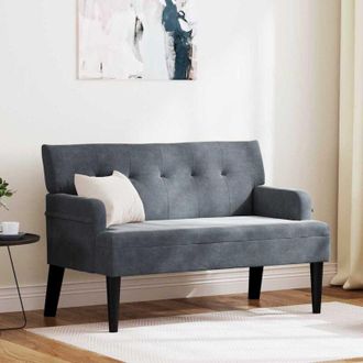 vidaXL vidaXL Panca Chesterfield Grigio scuro 112 x 65,5 x 75 cm Velluto