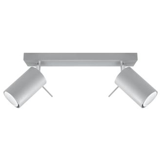 Wonderlamp L&aacute;mpara de techo gris 2 focos cil&iacute;ndricos estilo industrial