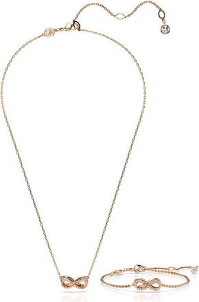 Swarovski Hyperbola Ketting en Armband Set - Dames - Kettingen - Roze - ONE Size - Accessoires