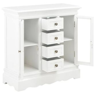 Berkfield Home Sideboard White 70x28x70 cm Solid Pine Wood | Size: 70 x 28 x 70 cm