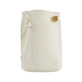 Loewe Pre-owned Dice Pocket Calf Shoulder Bag - Dames - Pre-owned - Wit - Maat: ONE Size Leer