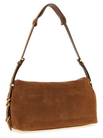 Pinko Suede Flap Shoulder Bag - Brown