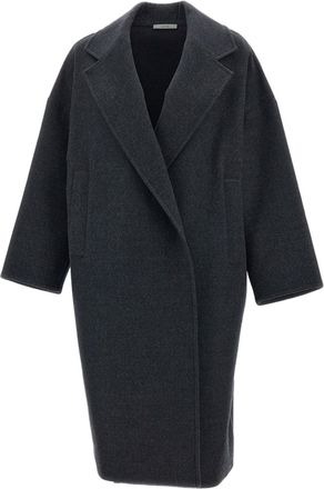 Dusan Grey Unlined Dropped Shoulder Oversized Wool Coat