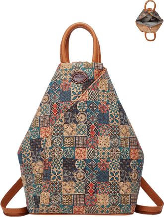 Generic Cork Backpack for Women Bohemian Style Vintage Crossbody Handbag Hobo Satchel Purse for Travel, D-1