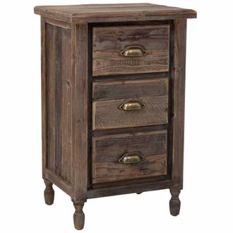 Wanderlust Deco Mesita de madera 3 cajones 48x38x76,5h cm