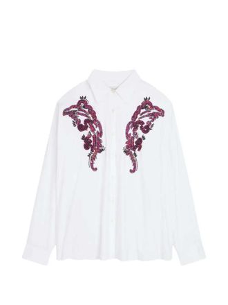 Dries Van Noten geborduurd coconoverhemd