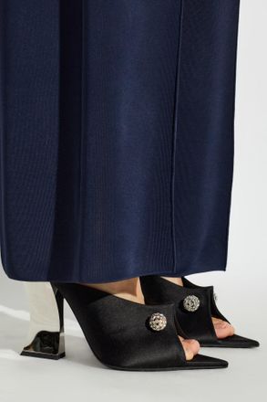 Lanvin Satin Heeled Mules, Womens, Black
