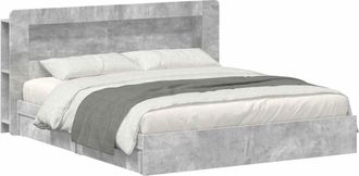 vidaXL Estructura De Cama Con Almacenamiento Con Caj&oacute;n Gris Hormig&oacute;n Vidaxl