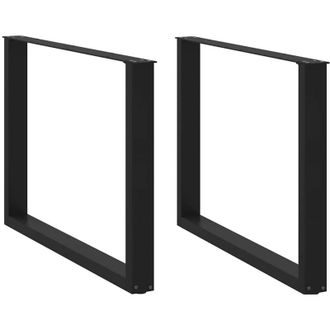 vidaXL Patas Para Mesa De Comedor En Forma De U (2 Unidades), Color Negro, 100 X (72-73) Cm, Acero Vidaxl