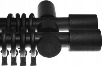 OEM Barra De Cortina Doble De Madera Negra Barras De Cortina De Madera De 260 Cm Cilindro Combinado