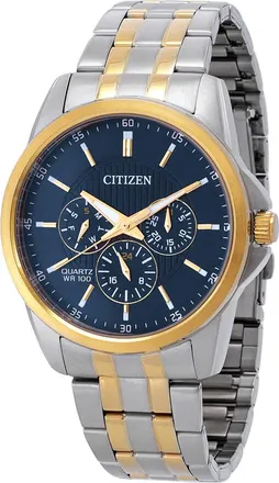 Citizen Quartz Blue Dial Two-Tone Mens Watch AG8348-56L