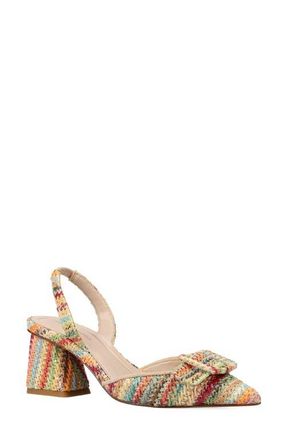 Pelle Moda Imia Slingback Pointed Toe Pump in Beige Multi at Nordstrom, Size 9.5