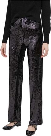 Benetton Wijde broek - Dames - Wijde Broeken - Zwart - XS - Polyester - Broeken