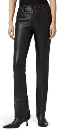 AllSaints Haldan Straight Leg Leather Pants in Black at Nordstrom, Size 10 Us