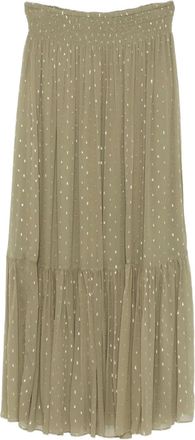 BA&SH Gonna con ruches - Verde