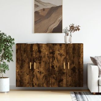 vidaXL Vidaxl - Armarios De Pared 2 Uds Madera De Ingenier&iacute;a Roble Ahumado
