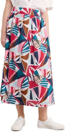 Seasalt Cornwall Mevagissey Organic Cotton Midi Skirt in Spinnaker Sails Chalk at Nordstrom, Size 14 Us
