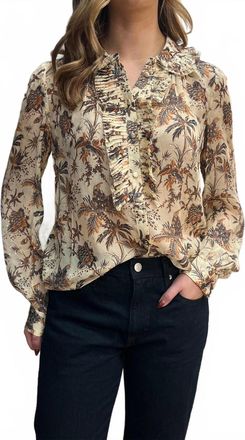 Ulla Johnson Nina Ruffle Placket Btn Front Blouse In Cameo